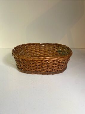 Vintage Church Offering Woven Wicker Collection Basket 9.5” Length